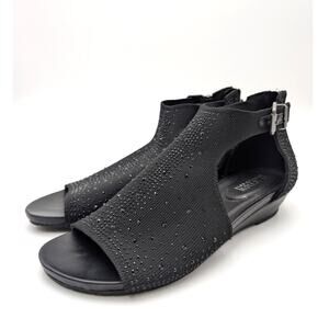 Reaction Kenneth Cole Gail Sandal Open Toe Women's Black Size US9M EU40